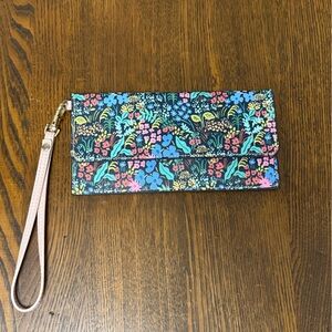 Anthropologie x Rifle Paper Co Floral Travel Document Wristlet With Card Holder